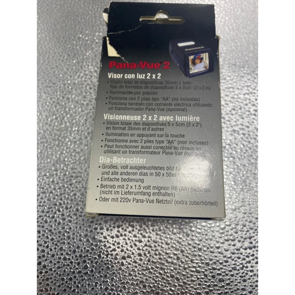 Pana-Vue 2 Lighted 2x2 Slide Viewer Vintage Handheld Film Slide Viewer Black
